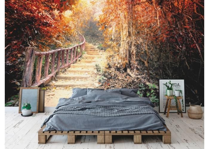 Fleece kuvatapetti Road Path In The Fantasy Forest 400x260 cm kuvasuurennos