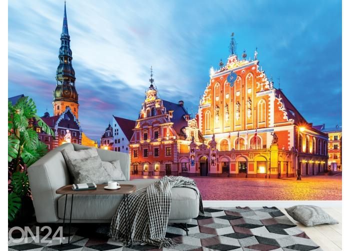 Fleece kuvatapetti Scenic Summer Evening View of the City Hall Square 416x290 cm kuvasuurennos