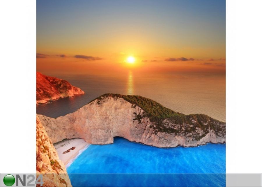 Fleece-kuvatapetti SUNSET OVER ZAKYNATHOS kuvasuurennos