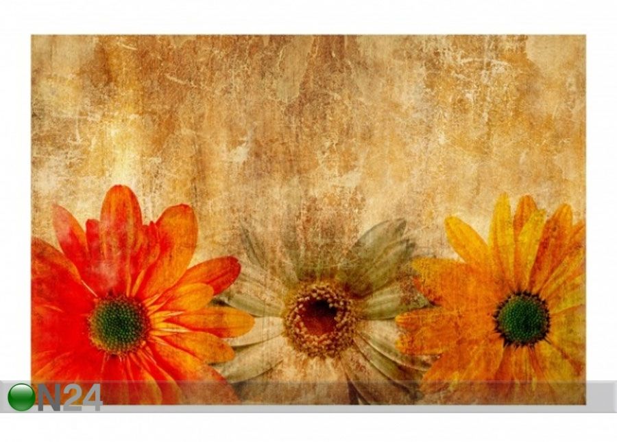 Fleece-kuvatapetti VINTAGE FLOWERMIX I kuvasuurennos