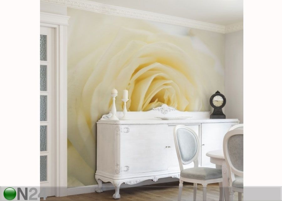Fleece-kuvatapetti WHITE ROSE kuvasuurennos