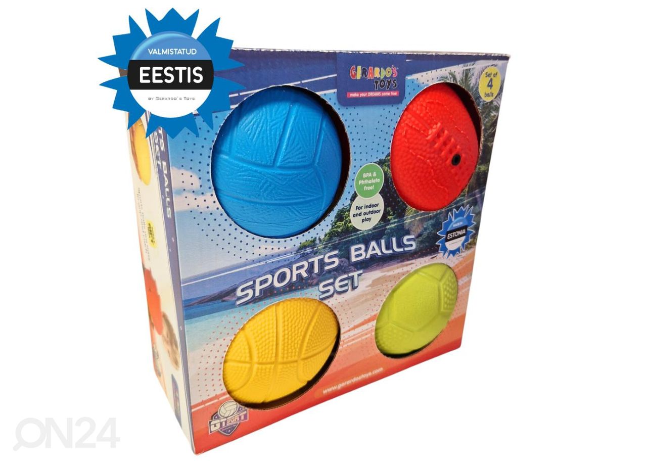 Gerardo's Toys urheilupallot 4 kpl kuvasuurennos