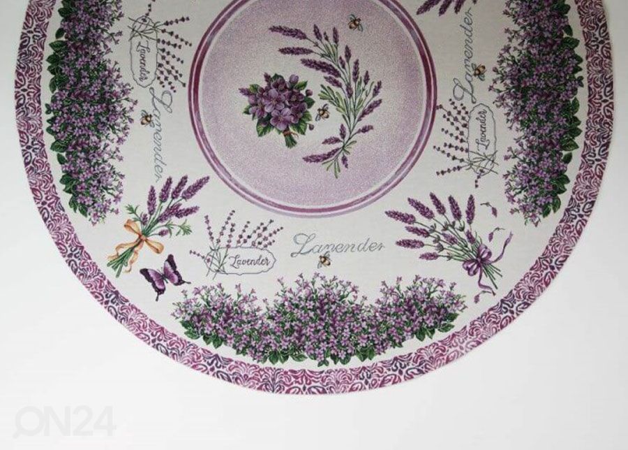 Gobeliinikankainen pöytäliina Violet Lavender Ø 140 cm kuvasuurennos