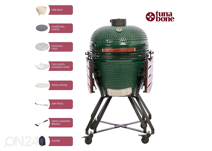 Grilli TunaBone Kamado Classic TBG23GREEN-01, 23", vihreä kuvasuurennos