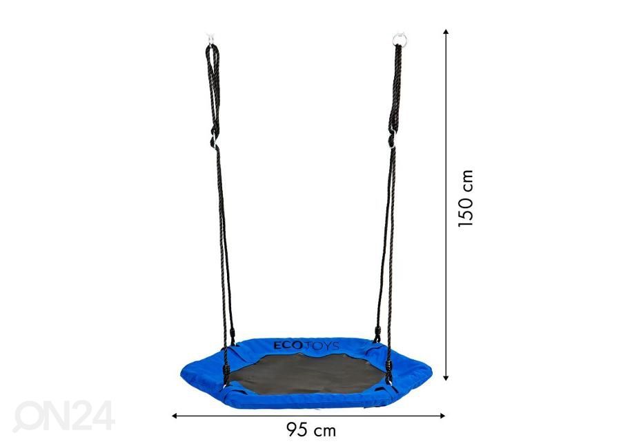 Hämähäkkikeinu neliönmuotoinen Ecotoys 95 cm sininen kuvasuurennos