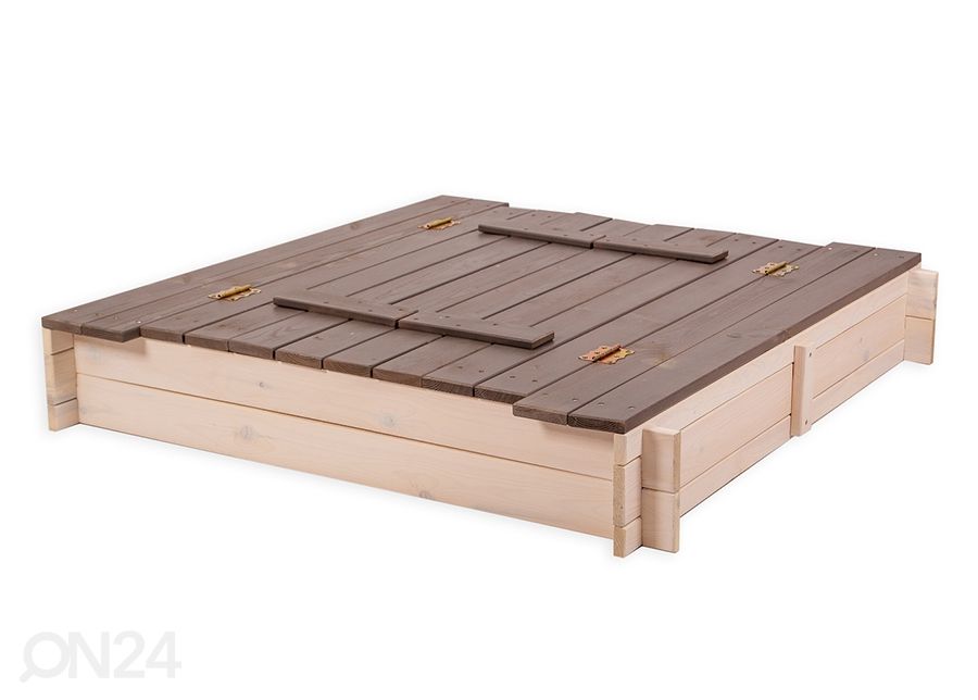 Hiekkalaatikko kannella ja istuimilla 120x120 cm kuvasuurennos