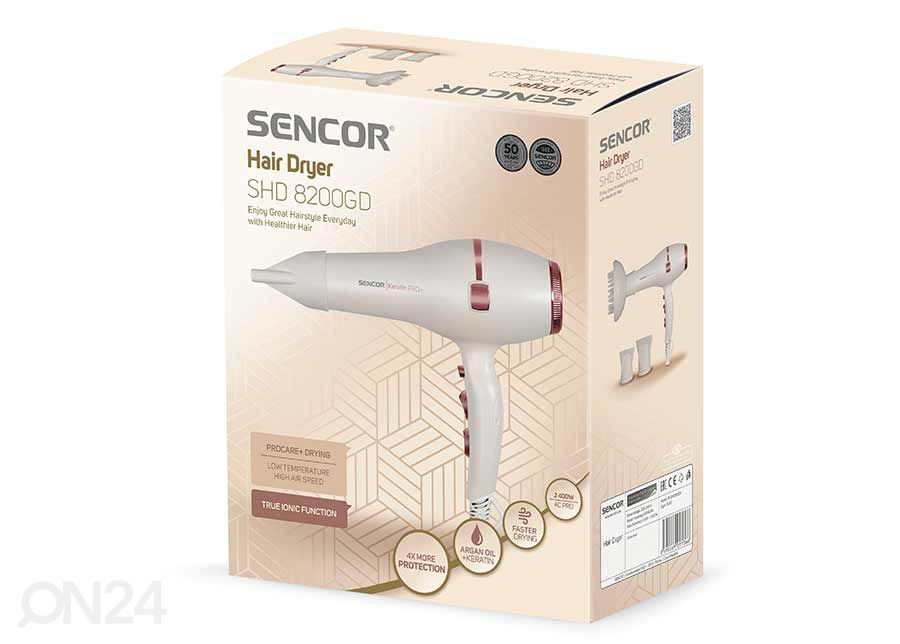 Hiustenkuivaaja Sencor, arganiöljy hoidolla SHD8200GD kuvasuurennos