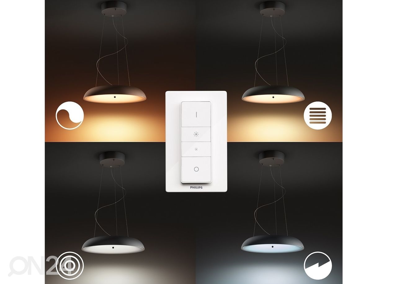 Hue White ambiance Amaze älykäs riippuvalaisin musta + kaukosäädin kuvasuurennos