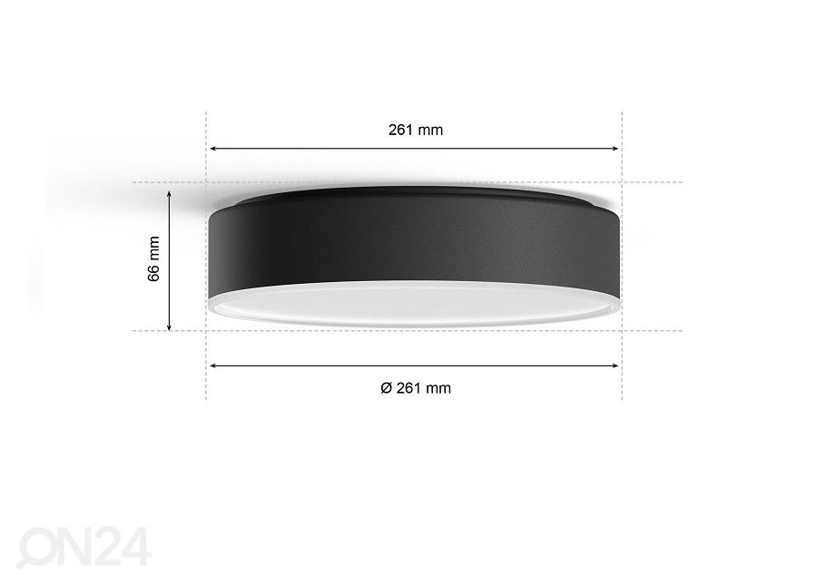 Hue White ambiance Enrave S älykäs kattovalaisin mustalla kaukosäätimellä Ø 26,1 cm kuvasuurennos