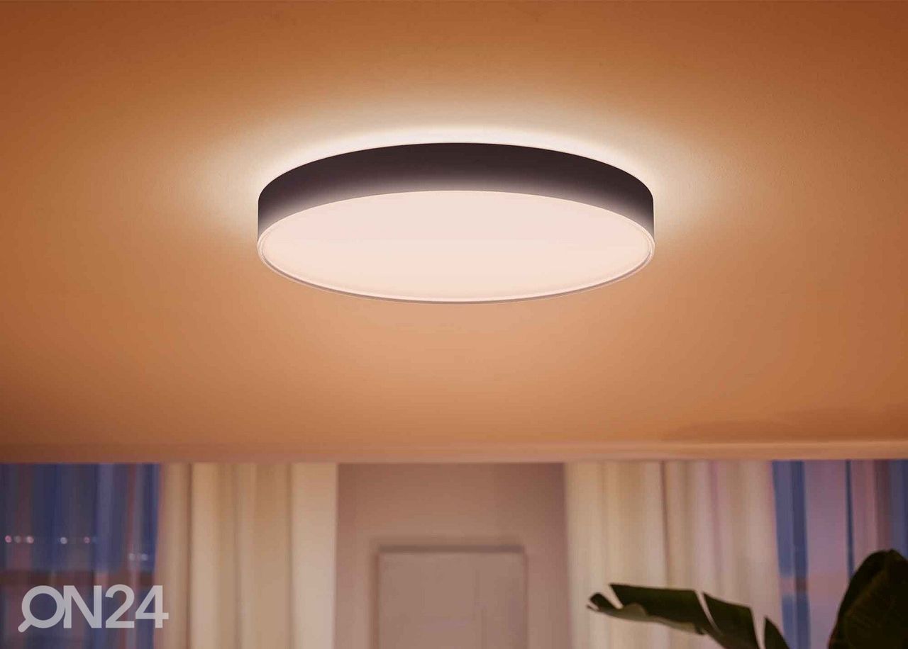 Hue White ambiance Enrave XL älykäs kattovalaisin mustalla kaukosäätimellä Ø 55,1 cm kuvasuurennos