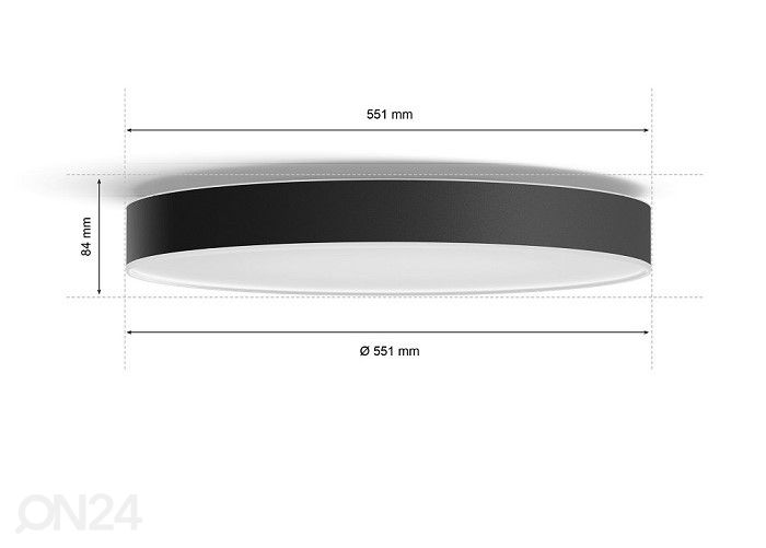 Hue White ambiance Enrave XL älykäs kattovalaisin mustalla kaukosäätimellä Ø 55,1 cm kuvasuurennos