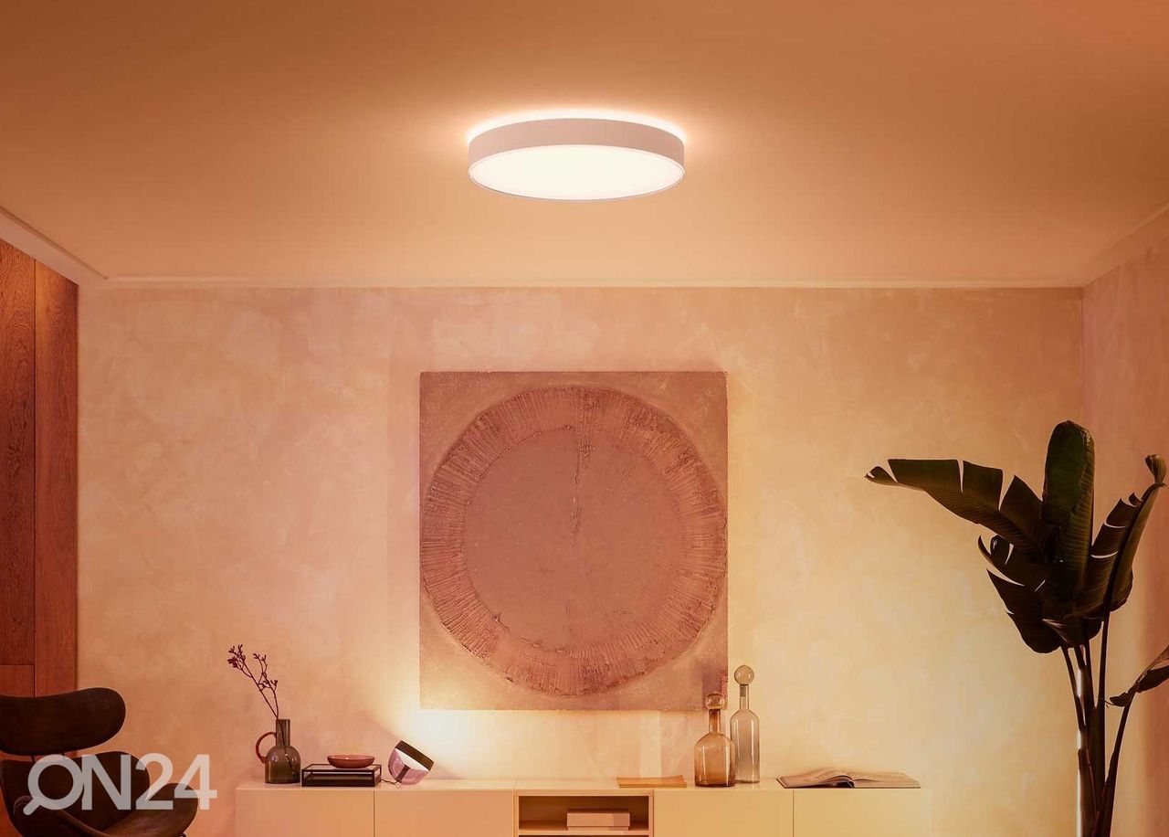 Hue White ambiance Enrave XL älykäs kattovalaisin valkoisella kaukosäätimellä Ø 55,1 cm kuvasuurennos