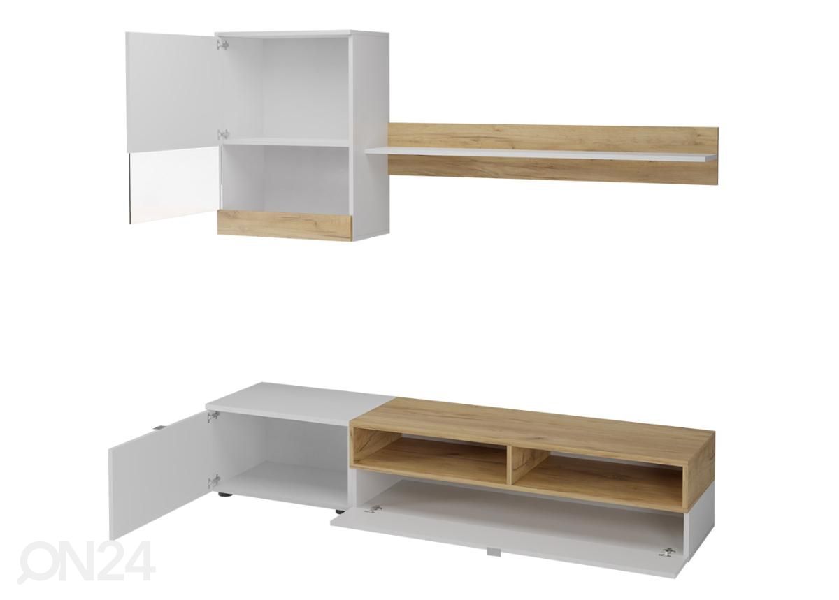 Hyllystö + LED valaistus kuvasuurennos
