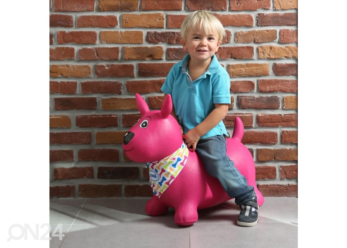 Hyppylelu Ludi Pinkki koira kuvasuurennos