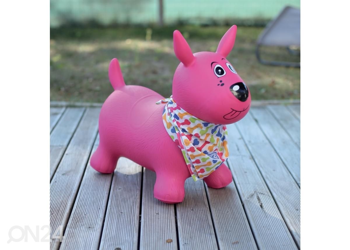 Hyppylelu Ludi Pinkki koira kuvasuurennos