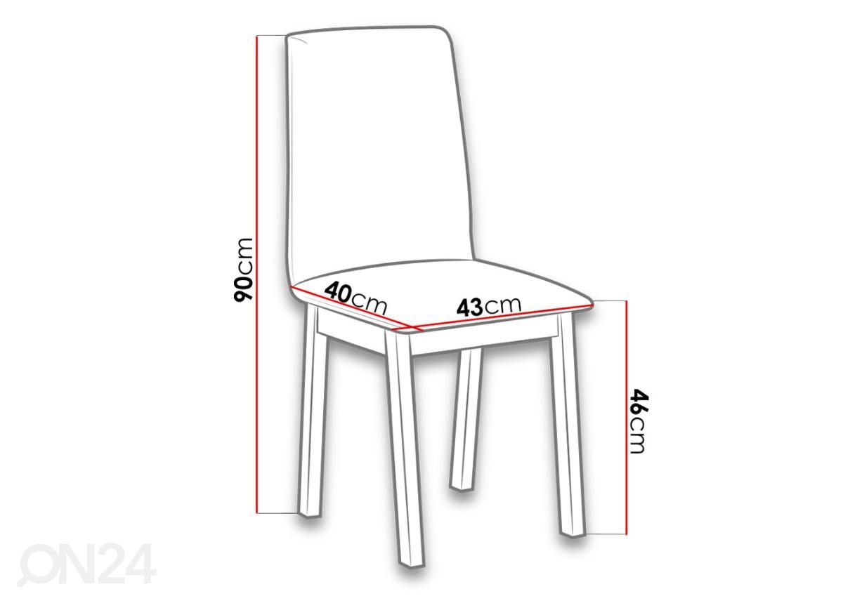 Jatkettava ruokapöytä 120-150x80 cm + 4 tuolia kuvasuurennos