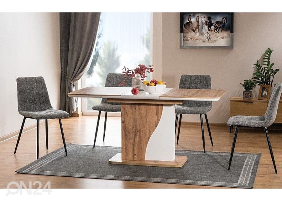 Jatkettava ruokapöytä 120-160x80 cm kuvasuurennos
