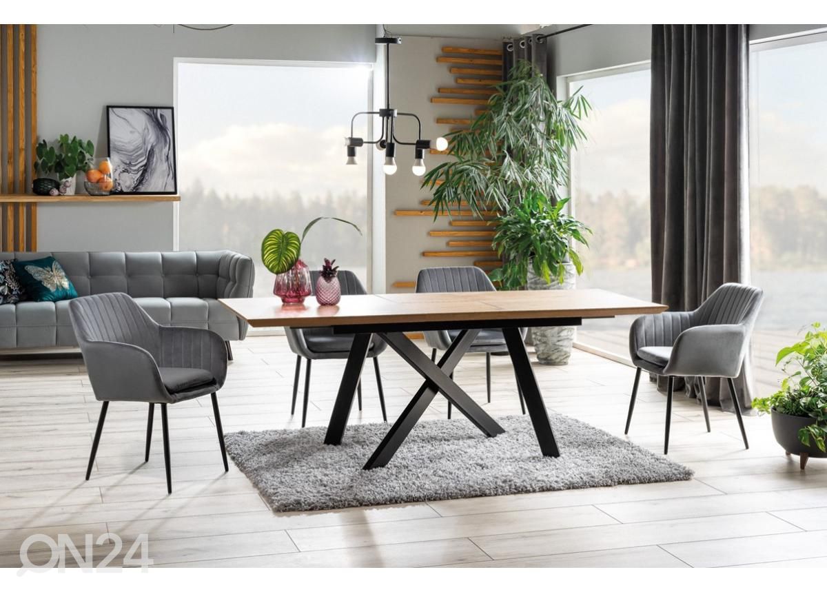 Jatkettava ruokapöytä 160-200x90 cm kuvasuurennos