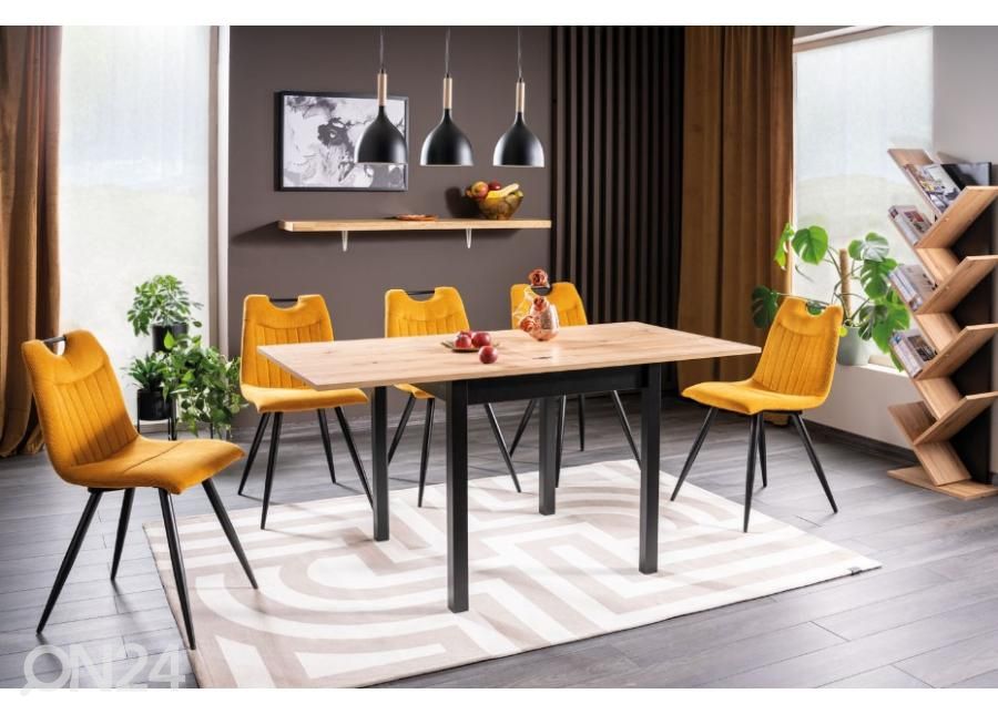 Jatkettava ruokapöytä 80-160x80 cm kuvasuurennos