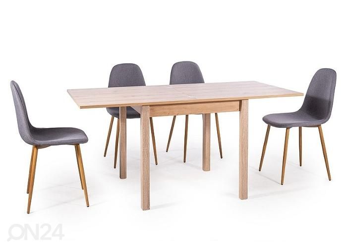 Jatkettava ruokapöytä 80-160x80 cm kuvasuurennos