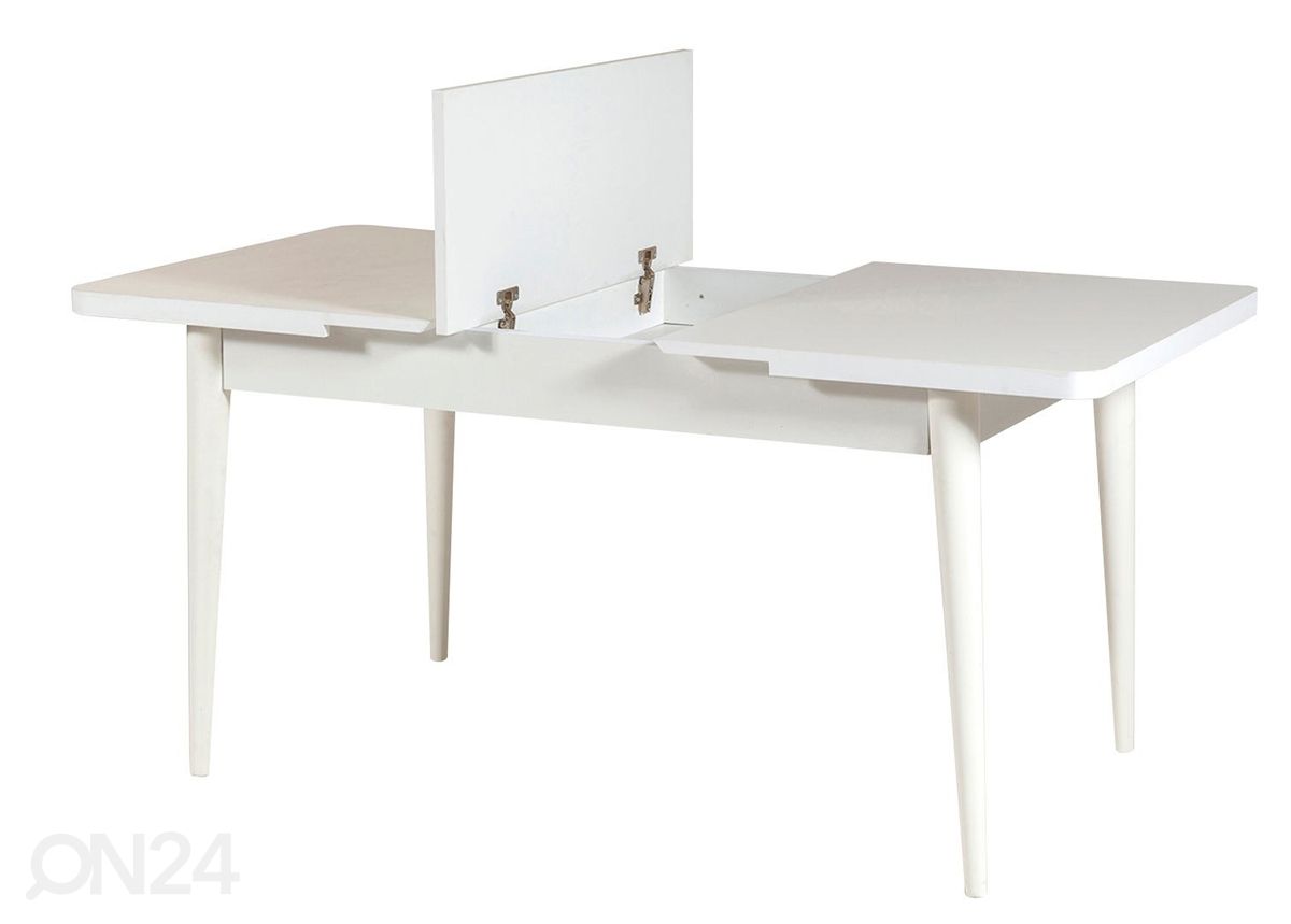 Jatkettava ruokapöytä 80x130-165 cm + 2 tuolia + 2 penkkiä kuvasuurennos