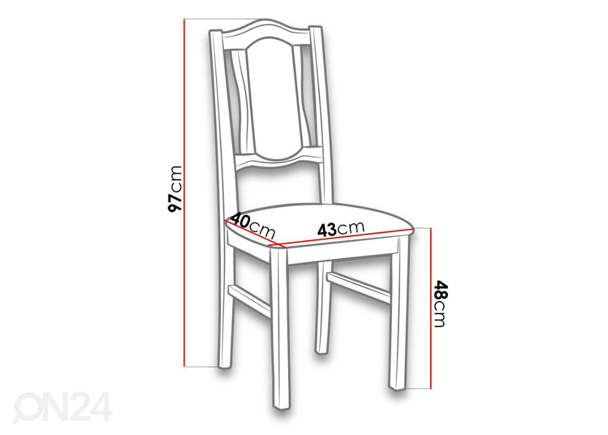 Jatkettava ruokapöytä 80x140-180 cm + 6 tuolia kuvasuurennos