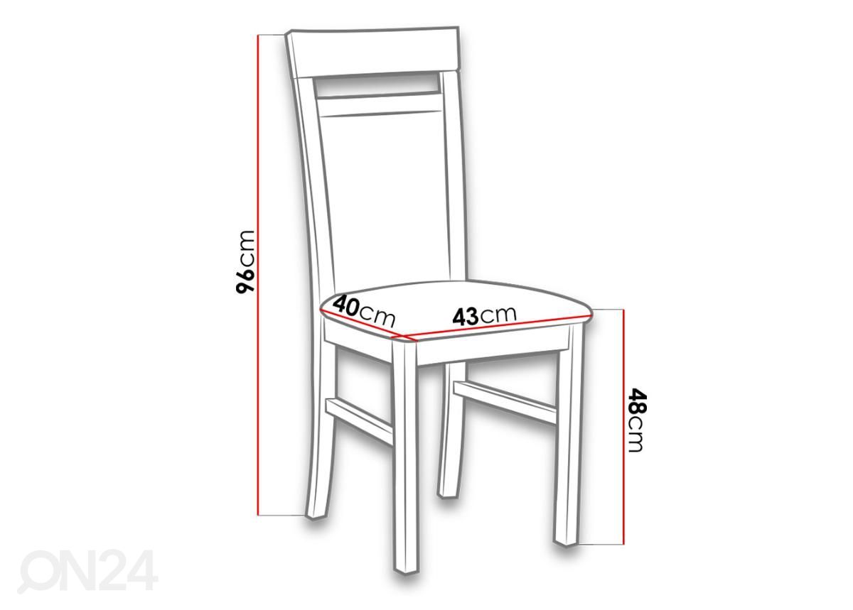 Jatkettava ruokapöytä 80x140-180 cm + 6 tuolia kuvasuurennos