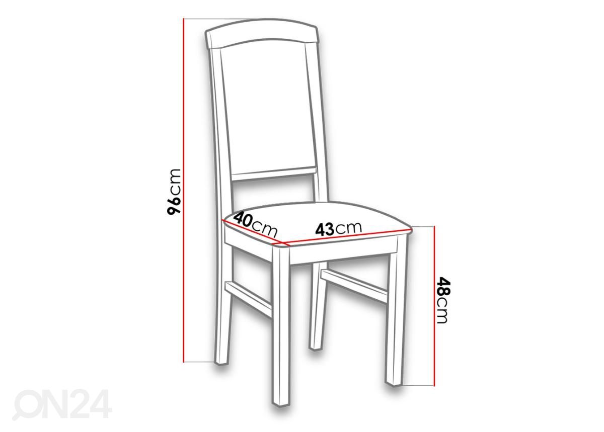 Jatkettava ruokapöytä 80x140-180 cm + 6 tuolia kuvasuurennos