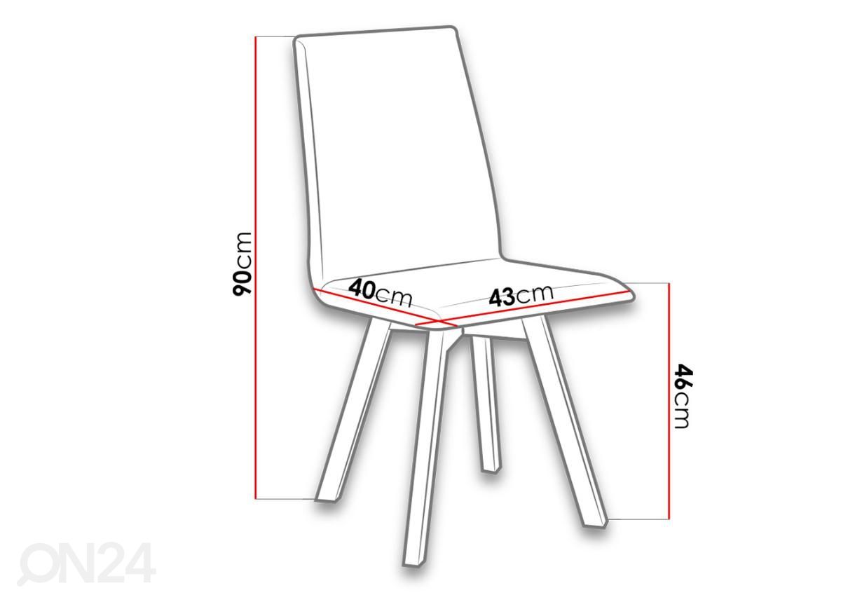 Jatkettava ruokapöytä 80x140-180 cm + 6 tuolia kuvasuurennos