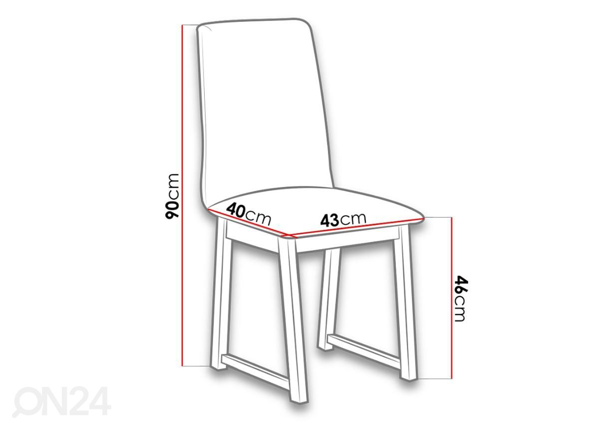 Jatkettava ruokapöytä 80x140-180 cm + 6 tuolia kuvasuurennos
