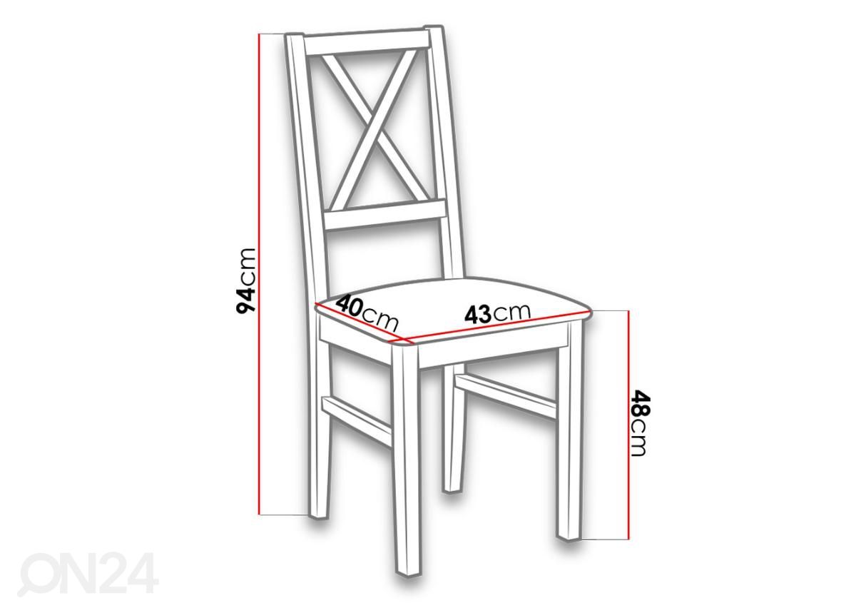 Jatkettava ruokapöytä 80x140-180 cm + 6 tuolia kuvasuurennos