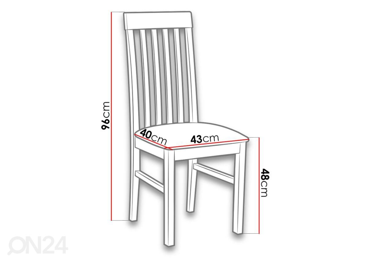 Jatkettava ruokapöytä 80x140-180 cm + 6 tuolia kuvasuurennos