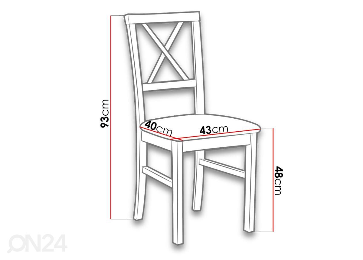 Jatkettava ruokapöytä 80x140-180 cm + 6 tuolia kuvasuurennos