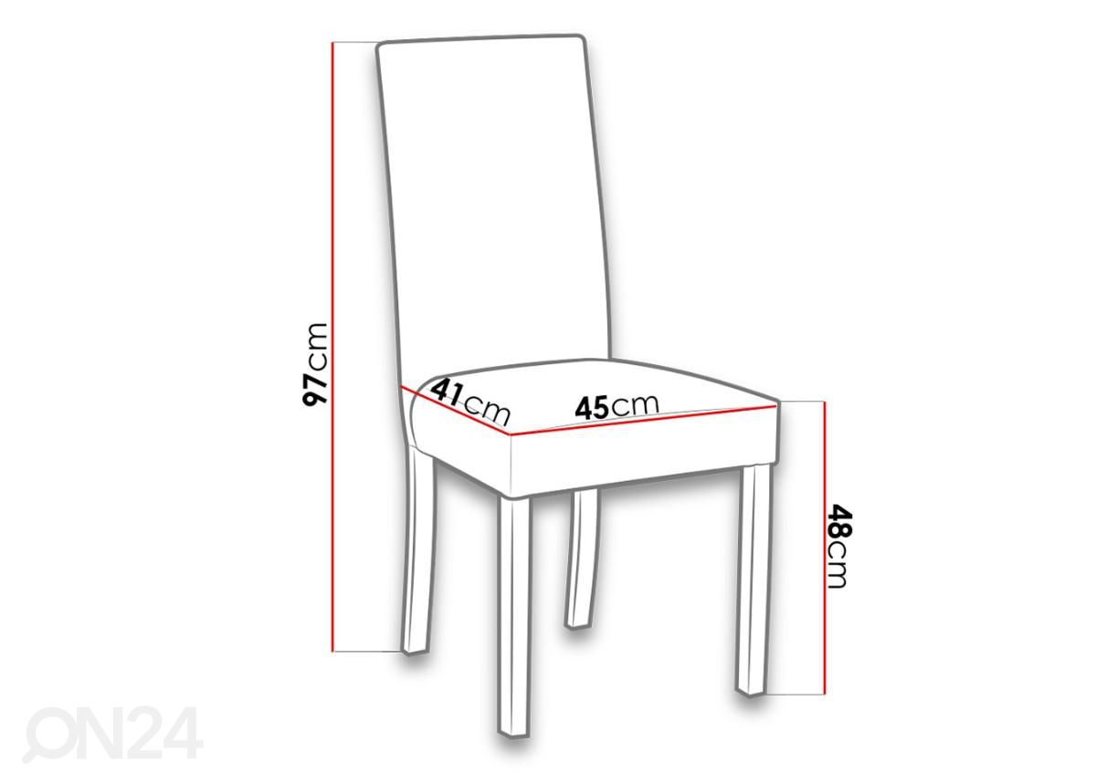 Jatkettava ruokapöytä 80x140-180 cm + 6 tuolia kuvasuurennos