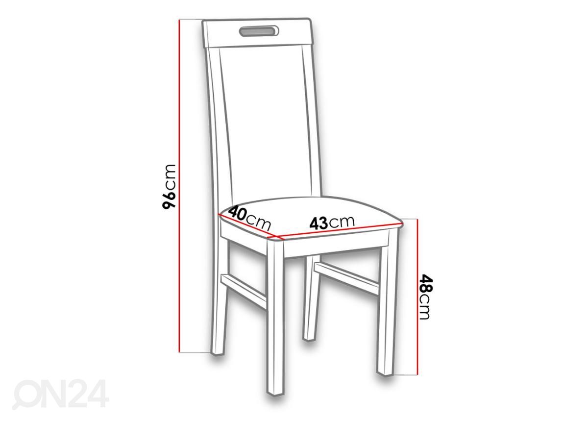 Jatkettava ruokapöytä 80x140-180 cm + 6 tuolia kuvasuurennos
