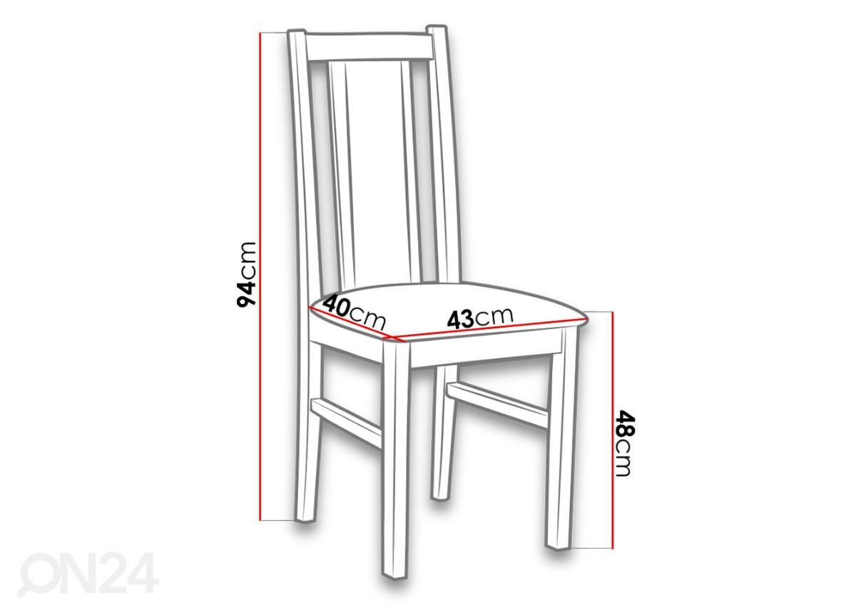 Jatkettava ruokapöytä 80x140-180 cm + 6 tuolia kuvasuurennos