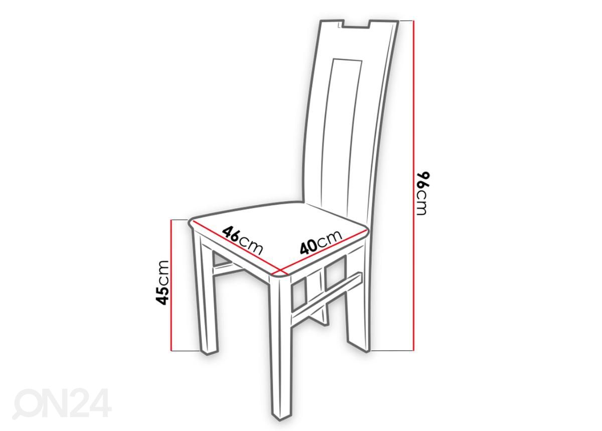 Jatkettava ruokapöytä 80x160-200 cm + 6 tuolia kuvasuurennos