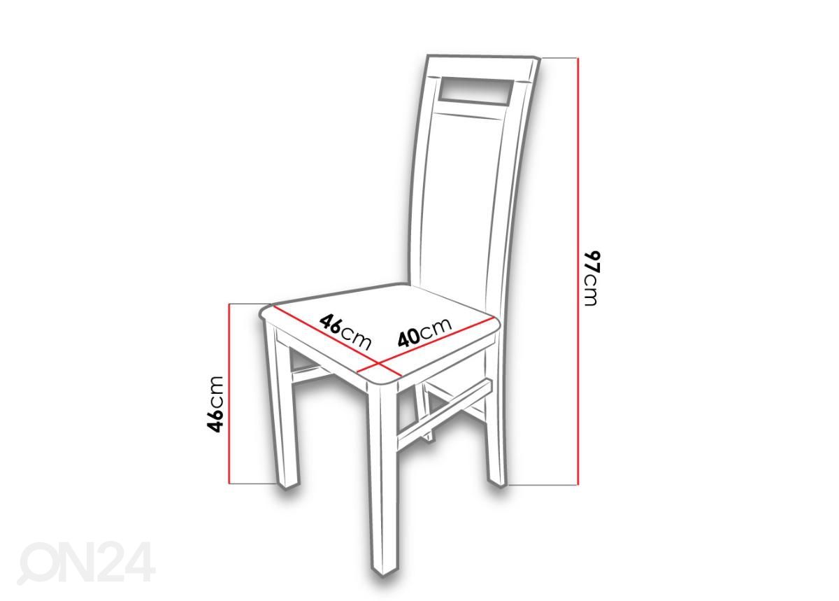 Jatkettava ruokapöytä 80x160-200 cm + 6 tuolia kuvasuurennos