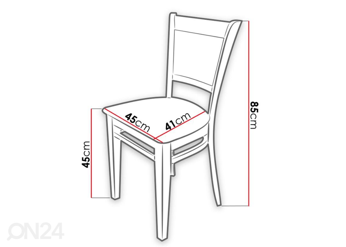 Jatkettava ruokapöytä 90x160-200 cm + 6 tuolia kuvasuurennos