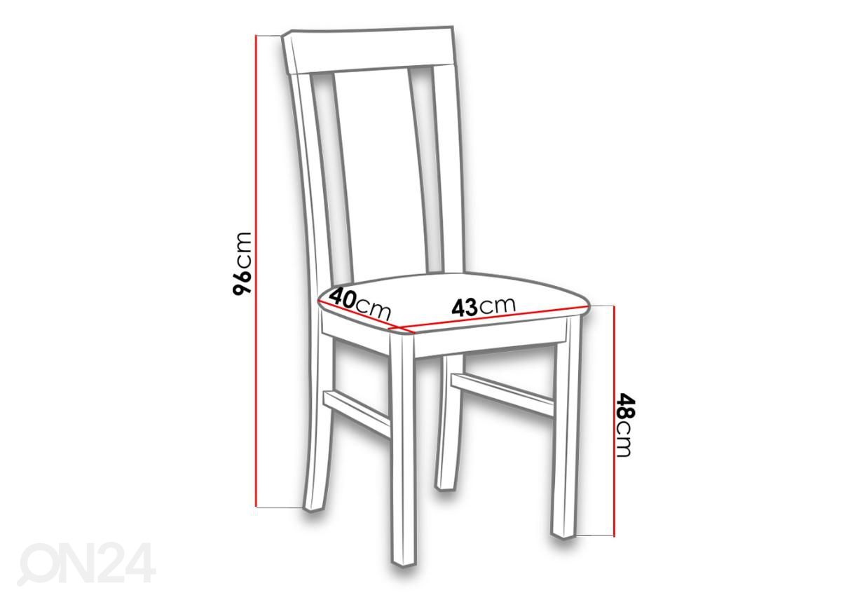 Jatkettava ruokapöytä 90x160-200 cm + 6 tuolia kuvasuurennos