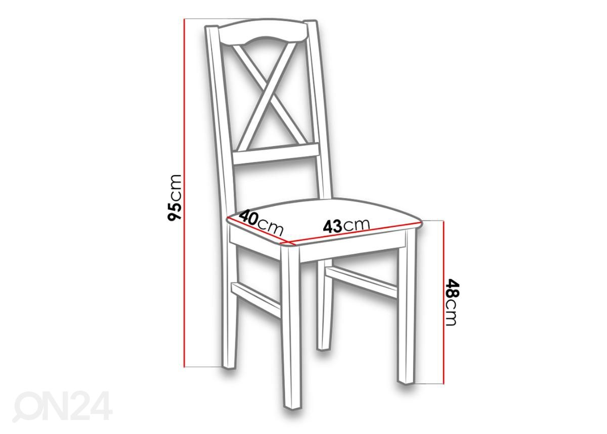 Jatkettava ruokapöytä 90x160-240 cm + 6 tuolia kuvasuurennos