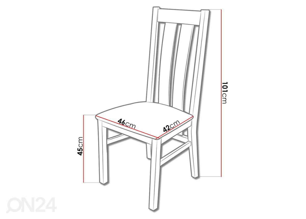 Jatkettava ruokapöytä 90x90-330 cm + 4 tuolia kuvasuurennos