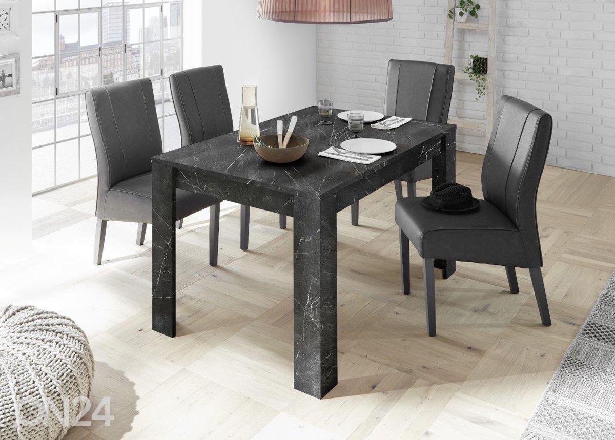 Jatkettava ruokapöytä Carrara 137-185x90 cm kuvasuurennos