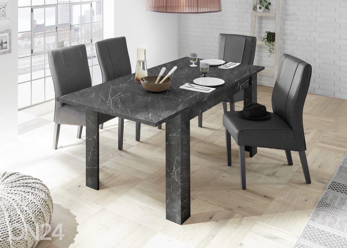 Jatkettava ruokapöytä Carrara 137-185x90 cm kuvasuurennos