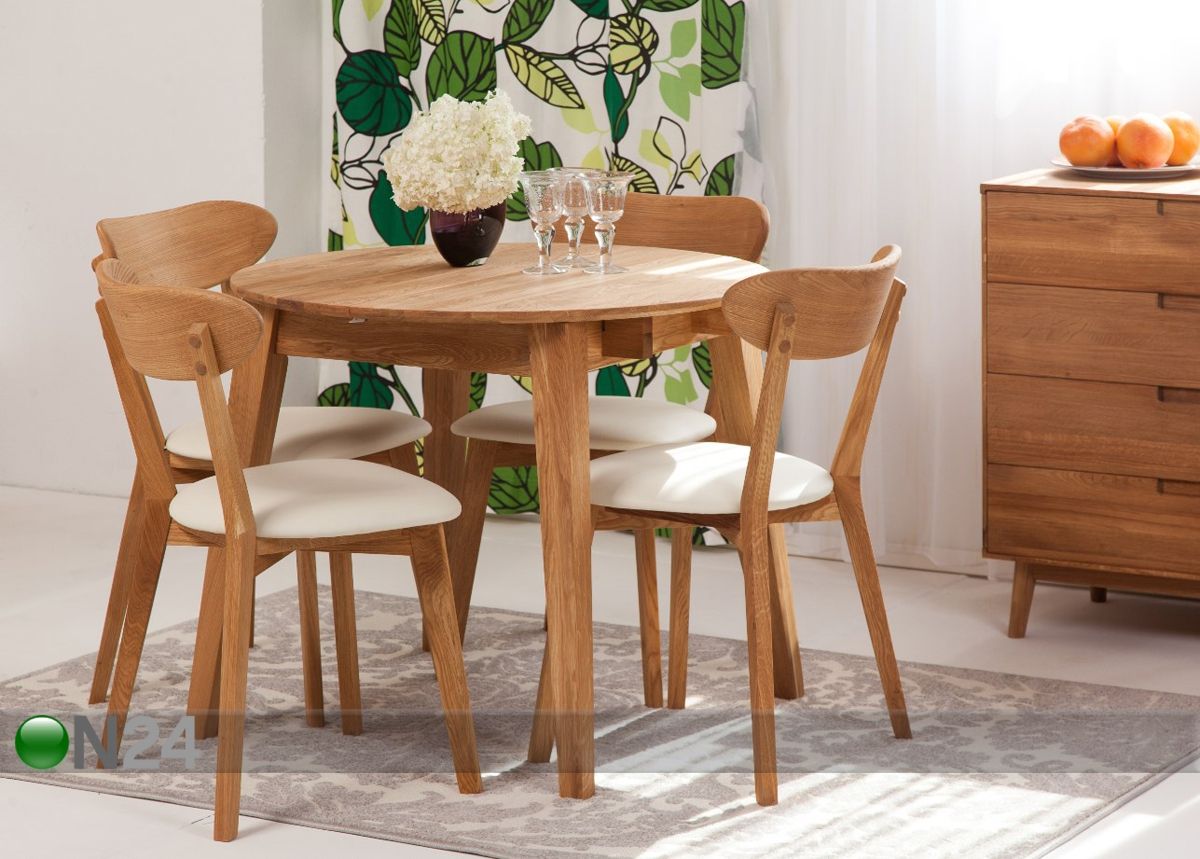 Jatkettava ruokapöytä tammi Basel 90x90-130 cm kuvasuurennos