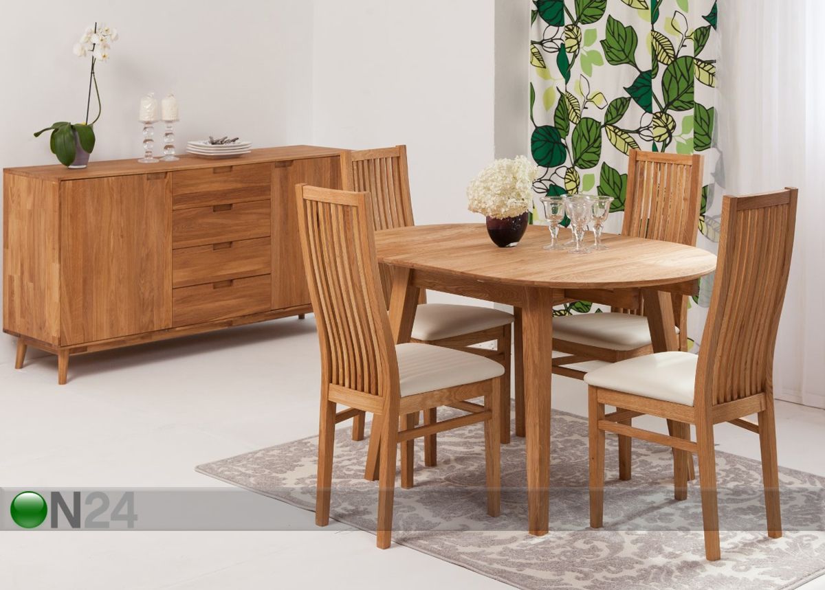 Jatkettava ruokapöytä tammi Basel 90x90-130 cm kuvasuurennos