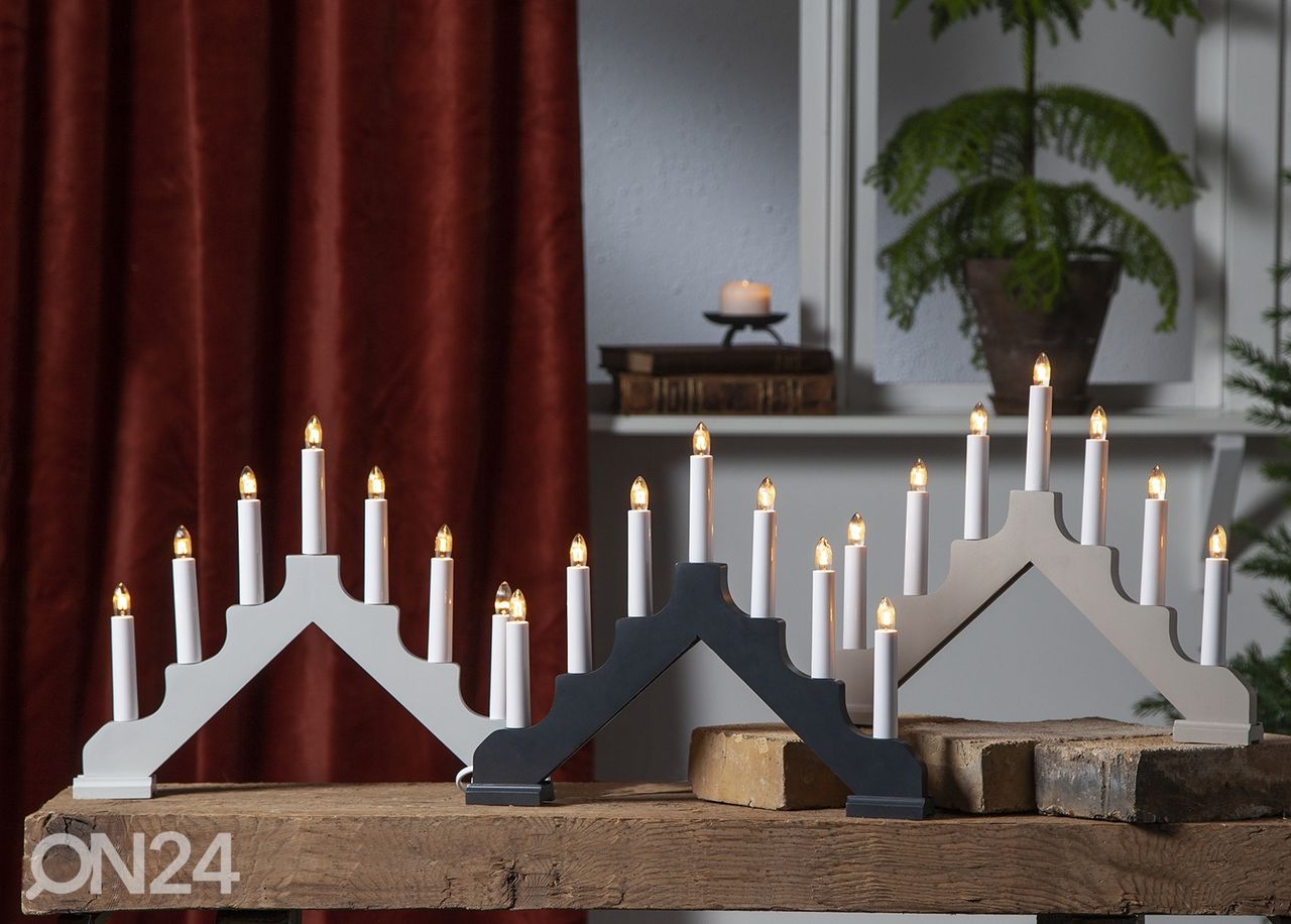 Joulukynttelikkö Ada, harmaa kuvasuurennos