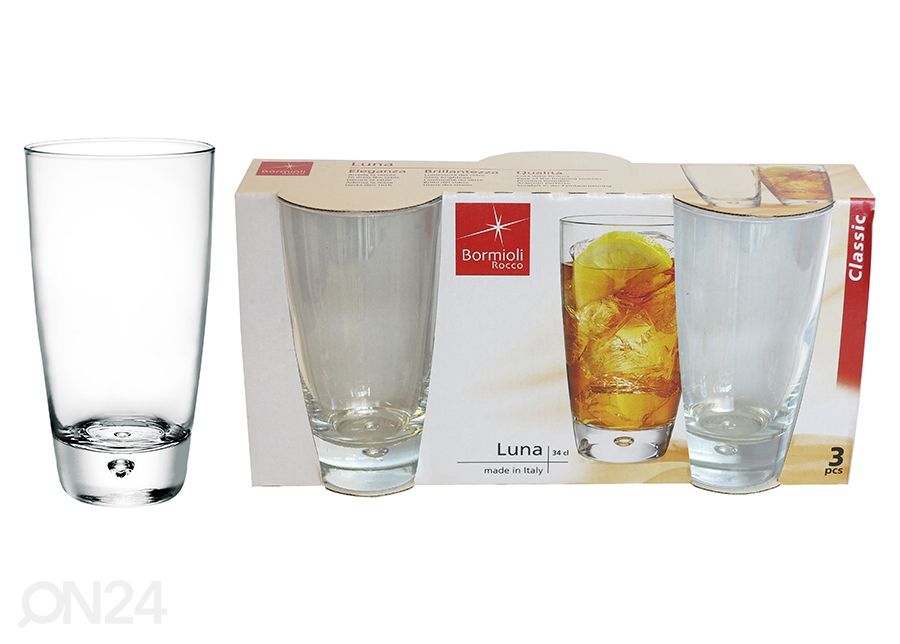 Juomalasi Bormioli Rocco Luna 34 cl, 3 kpl kuvasuurennos