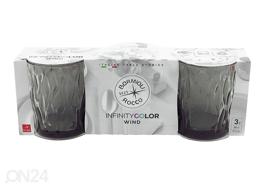 Juomalasi Bormioli Rocco Wind onyx, 30 cl, 3 kpl kuvasuurennos