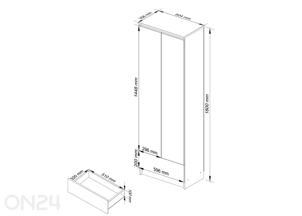 Kaappi 60 cm kuvasuurennos